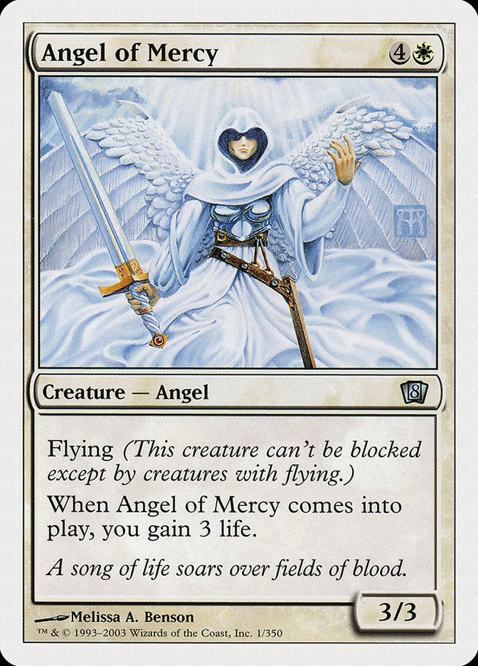 Angel of Mercy – Uncommon Magic: The Gathering card from Eighth Edition (#1)