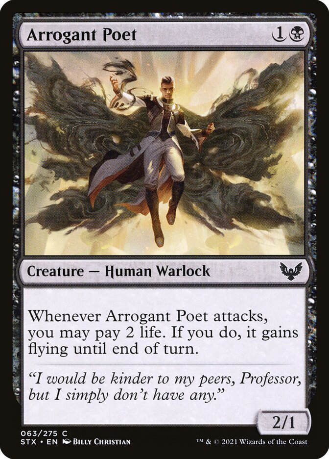 Arrogant Poet – Common Magic: The Gathering card from Strixhaven: School of Mages (#63)