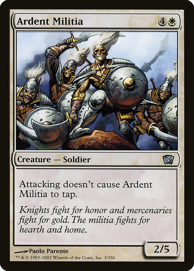 Ardent Militia – Uncommon Magic: The Gathering card from Eighth Edition (#3★)