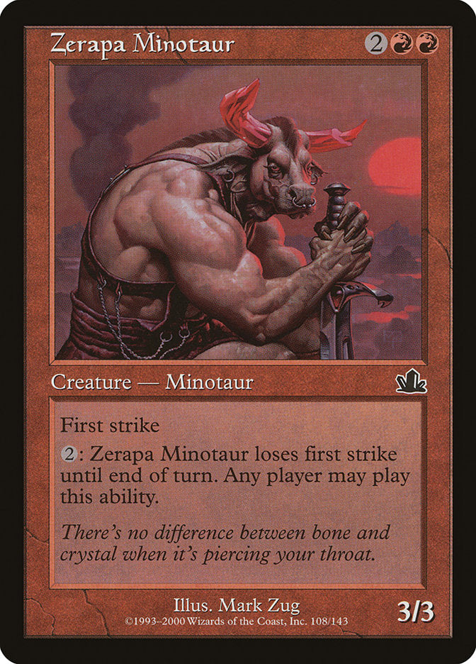 Zerapa Minotaur – Common Magic: The Gathering card from Prophecy (#108)
