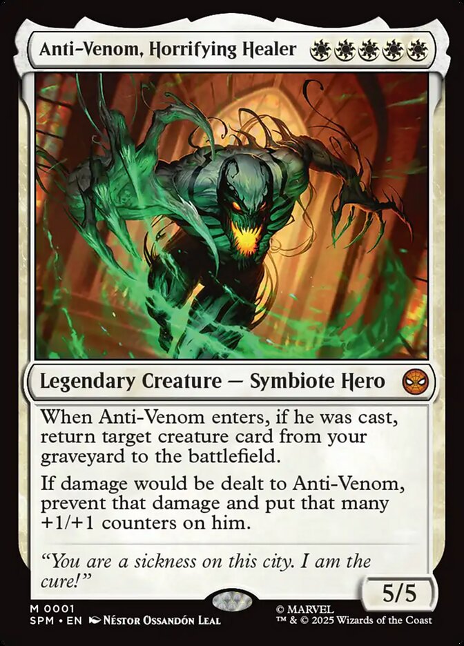 Anti-Venom, Horrifying Healer – Mythic Magic: The Gathering card from Marvel's Spider-Man (#1)