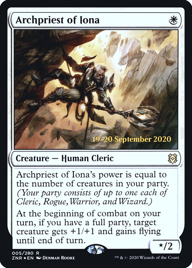 Archpriest of Iona – Rare Magic: The Gathering card from Zendikar Rising Promos (#5s)