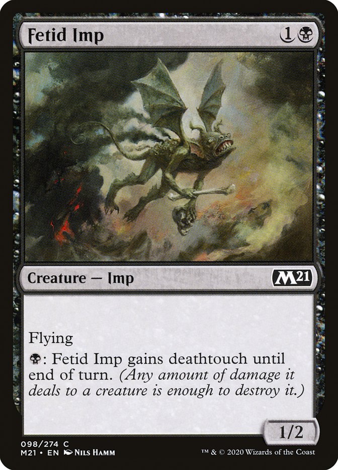 Fetid Imp – Common Magic: The Gathering card from Core Set 2021 (#98)