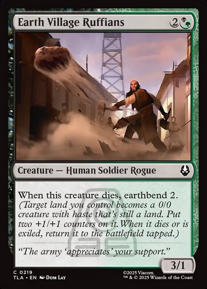Earth Village Ruffians – Common Magic: The Gathering card from Avatar: The Last Airbender (#219)