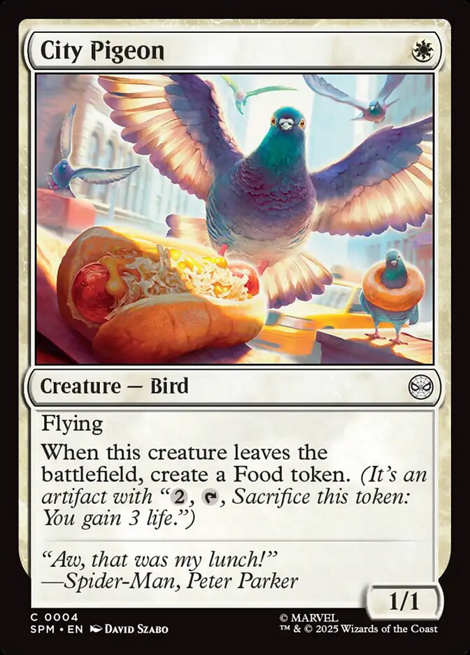 City Pigeon – Common Magic: The Gathering card from Marvel's Spider-Man (#4)