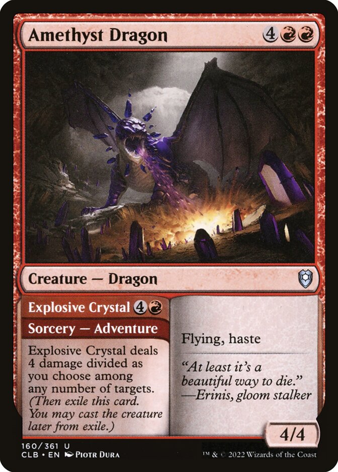 Amethyst Dragon // Explosive Crystal – Uncommon Magic: The Gathering card from Commander Legends: Battle for Baldur's Gate (#