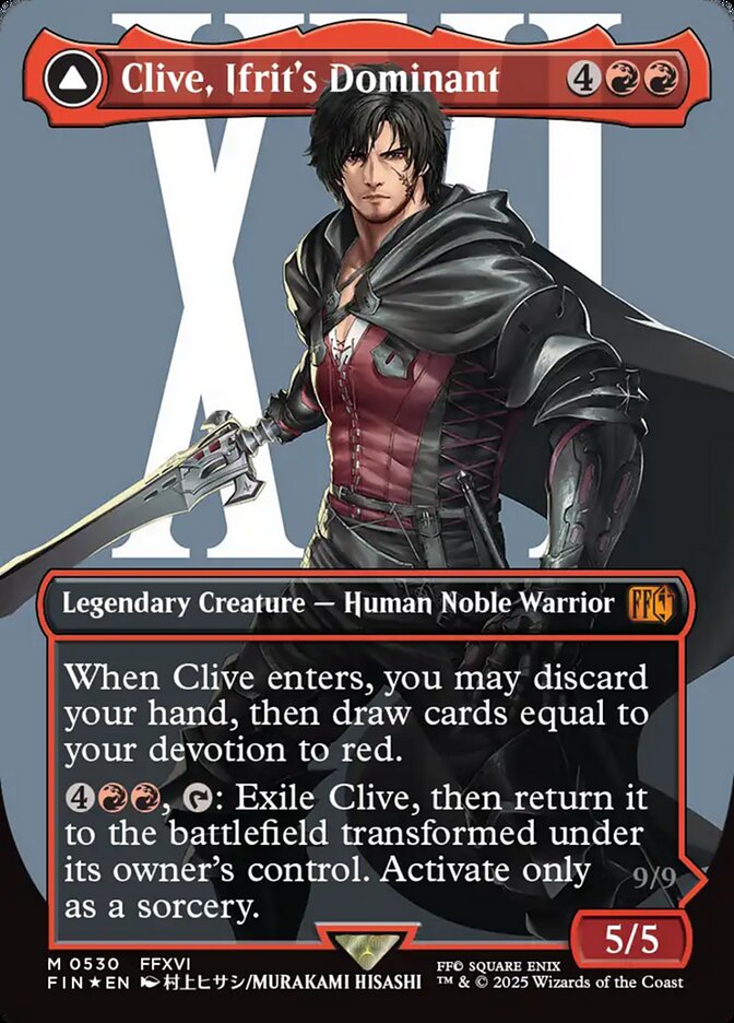 Clive, Ifrit's Dominant // Ifrit, Warden of Inferno – Mythic Magic: The Gathering card from Final Fantasy (#530)