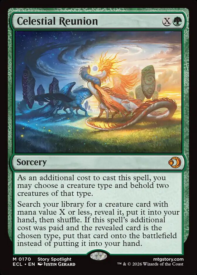 Celestial Reunion – Mythic Magic: The Gathering card from Lorwyn Eclipsed (#170)