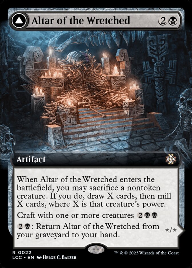 Altar of the Wretched // Wretched Bonemass – Rare Magic: The Gathering card from The Lost Caverns of Ixalan Commander (#22)