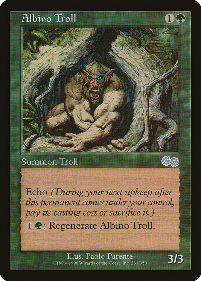 Albino Troll – Uncommon Magic: The Gathering card from Urza's Saga (#231)