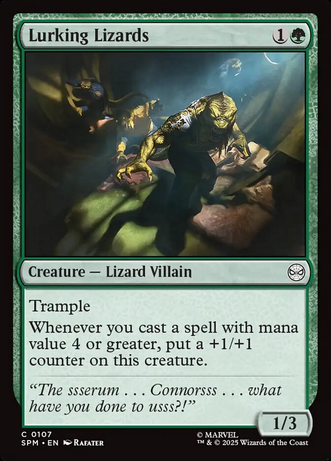 Lurking Lizards – Common Magic: The Gathering card from Marvel's Spider-Man (#107)