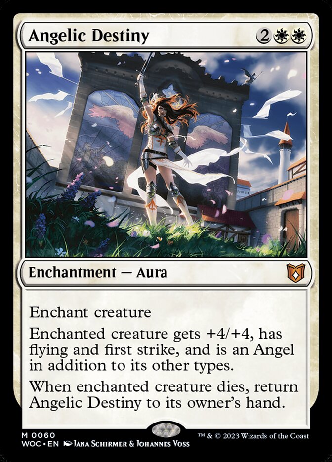 Angelic Destiny – Mythic Magic: The Gathering card from Wilds of Eldraine Commander (#60)
