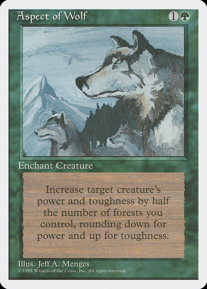 Aspect of Wolf – Rare Magic: The Gathering card from Fourth Edition (#233)