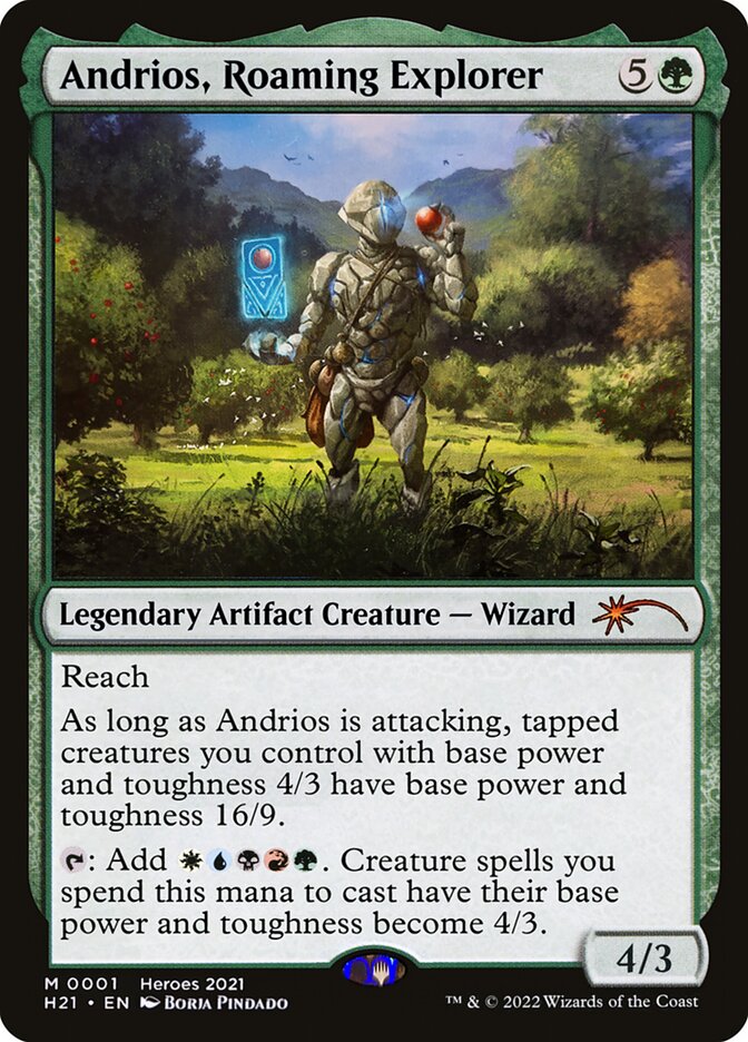 Andrios, Roaming Explorer – Mythic Magic: The Gathering card from 2021 Heroes of the Realm (#1)