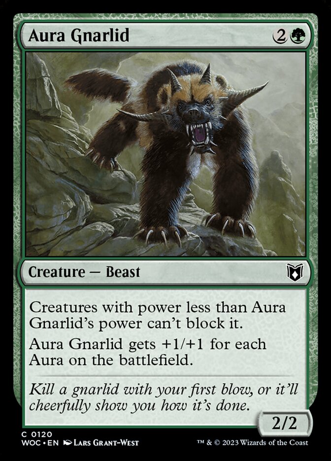 Aura Gnarlid – Common Magic: The Gathering card from Wilds of Eldraine Commander (#120)