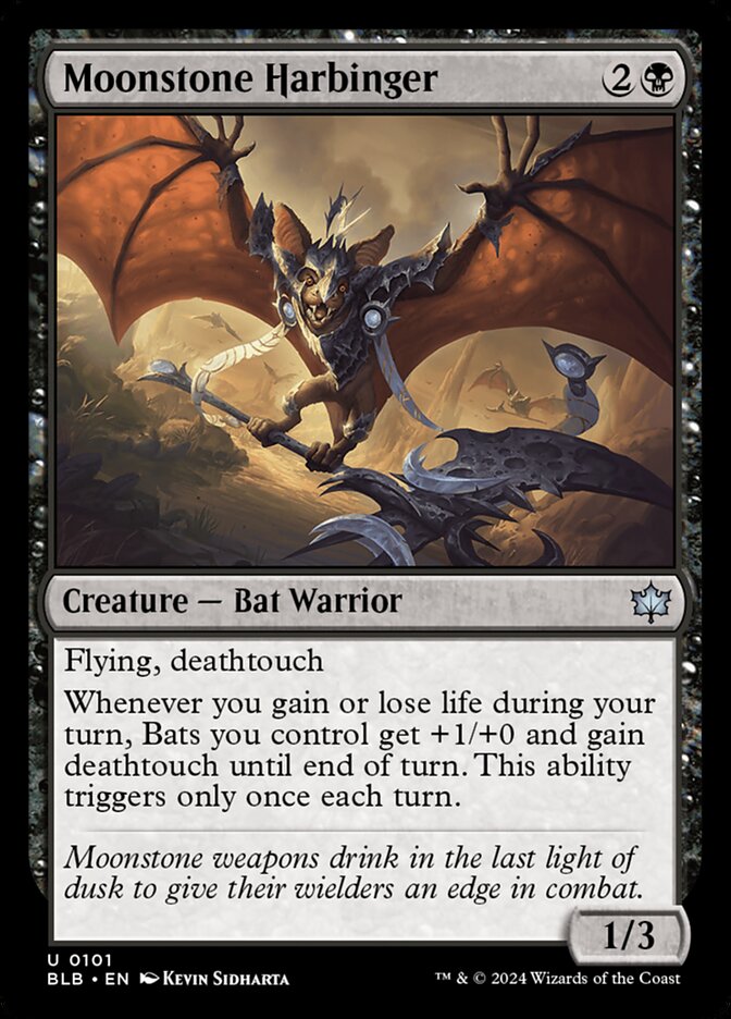 Moonstone Harbinger – Uncommon Magic: The Gathering card from Bloomburrow (#101)