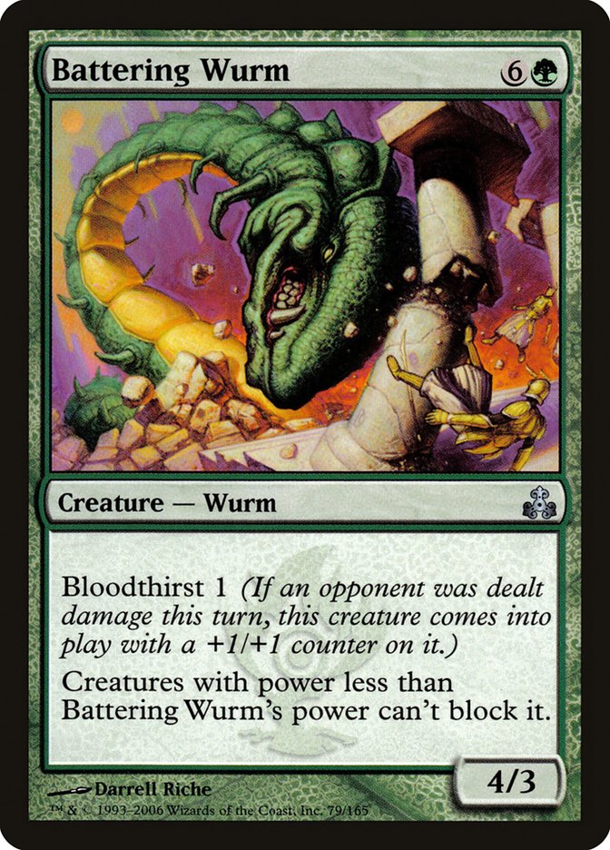 Battering Wurm – Uncommon Magic: The Gathering card from Guildpact (#79)