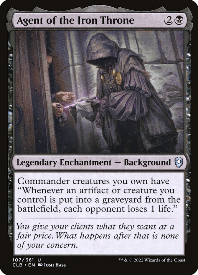 Agent of the Iron Throne – Uncommon Magic: The Gathering card from Commander Legends: Battle for Baldur's Gate (#107)