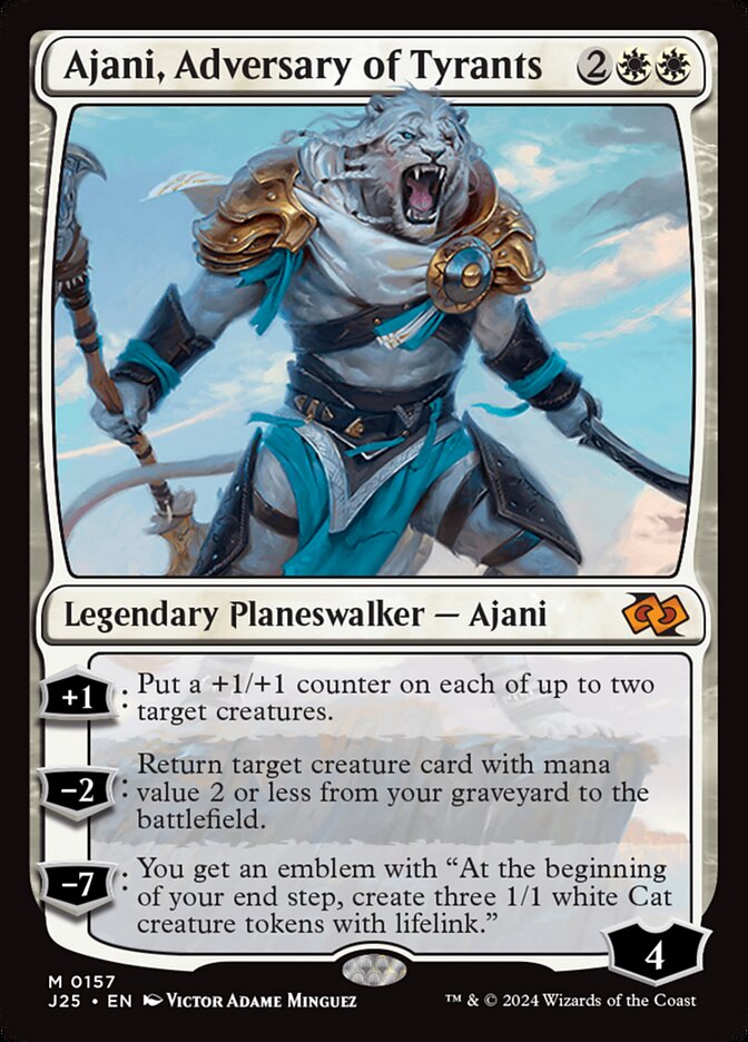 Ajani, Adversary of Tyrants – Mythic Magic: The Gathering card from Foundations Jumpstart (#157)