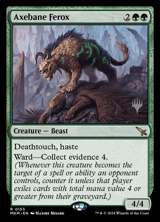 Axebane Ferox – Rare Magic: The Gathering card from Murders at Karlov Manor Promos (#153p)