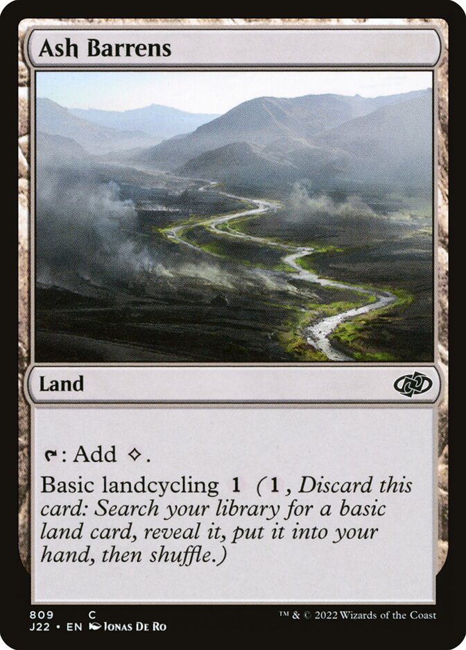 Ash Barrens – Common Magic: The Gathering card from Jumpstart 2022 (#809)