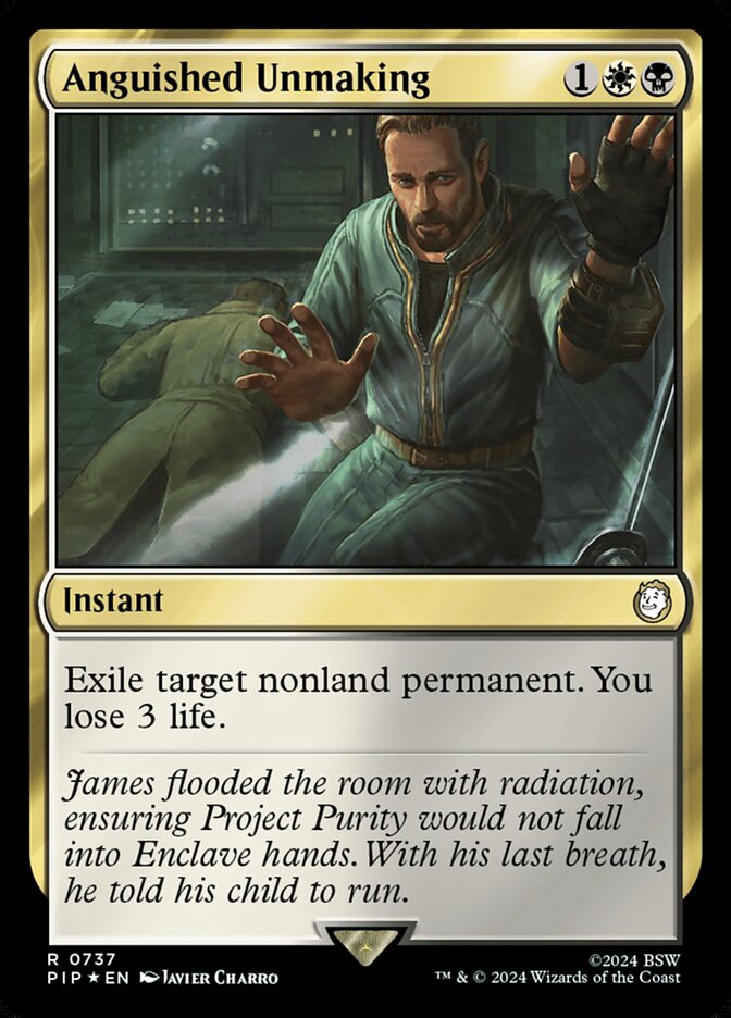 Anguished Unmaking – Rare Magic: The Gathering card from Fallout (#737)