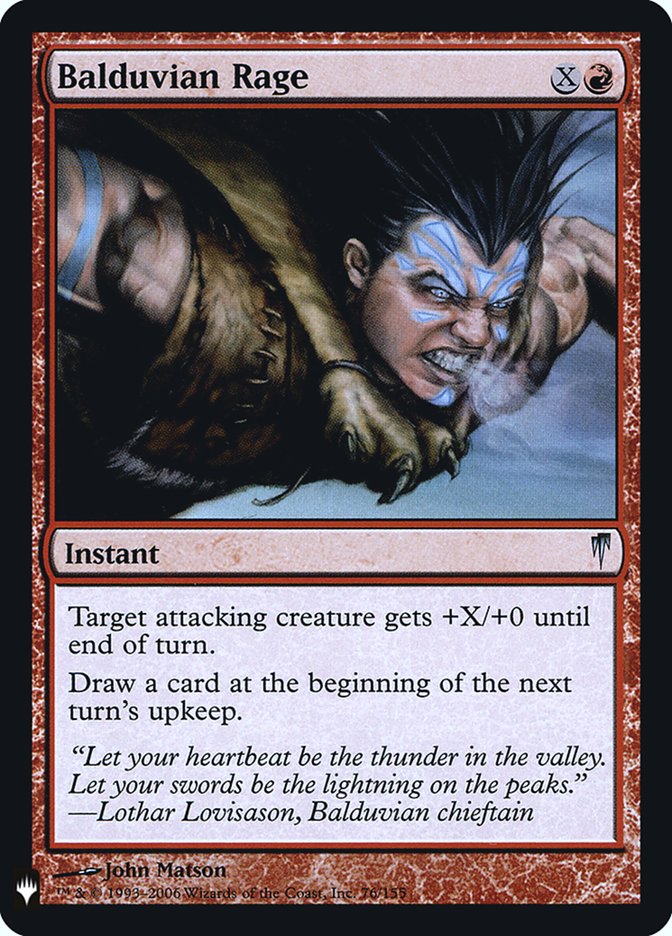 Balduvian Rage – Uncommon Magic: The Gathering card from The List (#CSP-76)