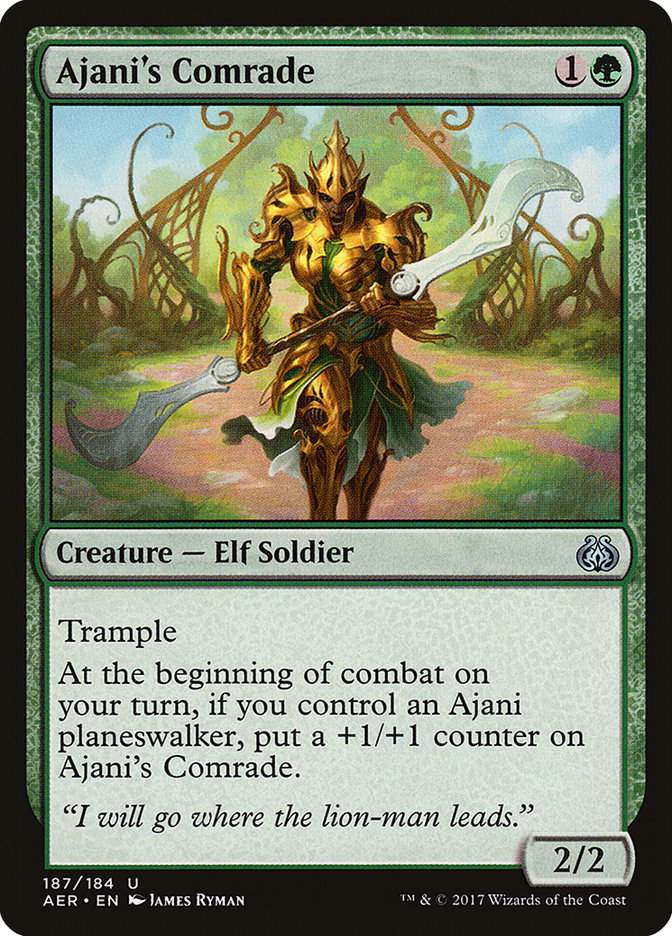 Ajani's Comrade – Uncommon Magic: The Gathering card from Aether Revolt (#187)