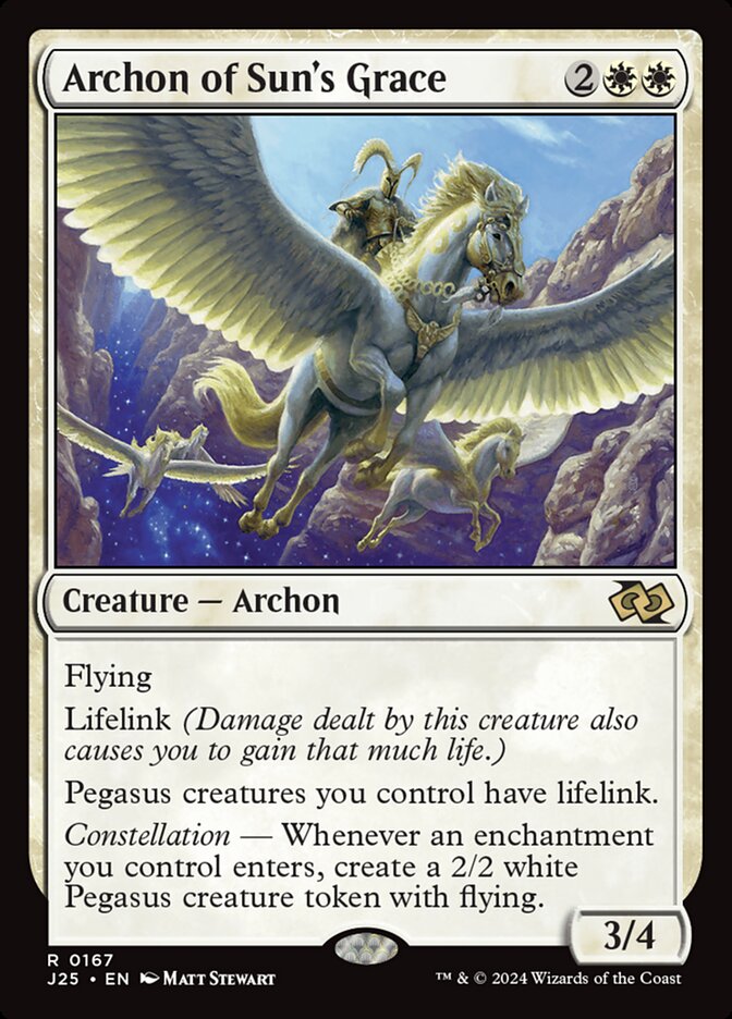 Archon of Sun's Grace – Rare Magic: The Gathering card from Foundations Jumpstart (#167)