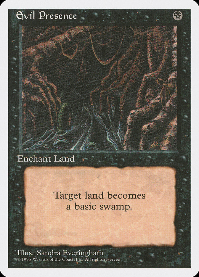Evil Presence – Uncommon Magic: The Gathering card from Fourth Edition (#136)