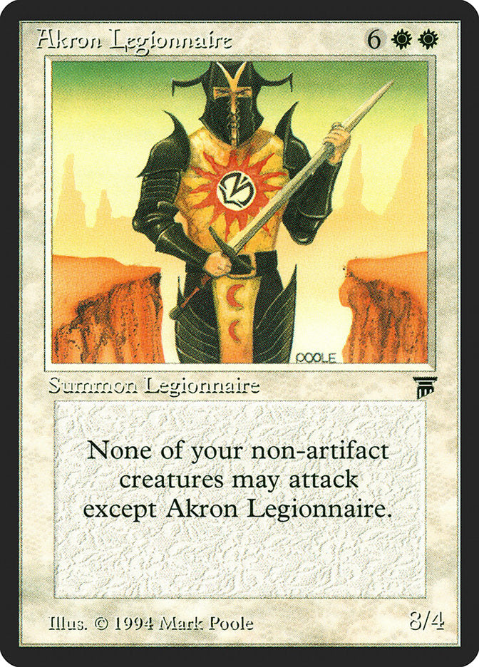 Akron Legionnaire – Rare Magic: The Gathering card from Legends (#1)