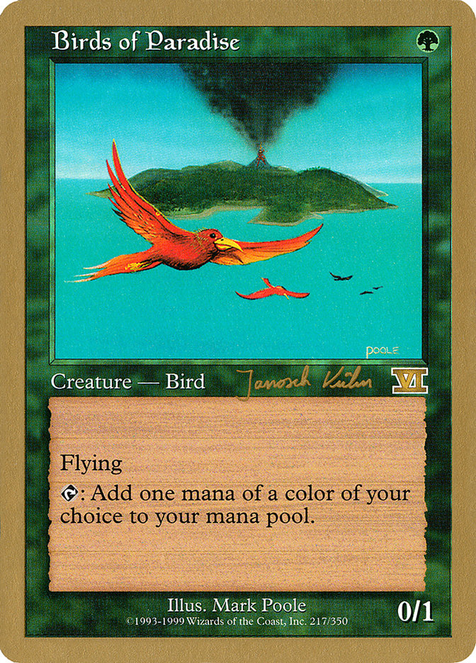 Birds of Paradise – Rare Magic: The Gathering card from World Championship Decks 2000 (#jk217)