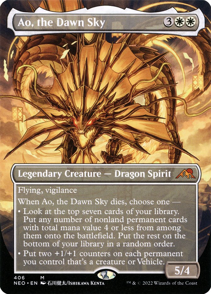 Ao, the Dawn Sky – Mythic Magic: The Gathering card from Kamigawa: Neon Dynasty (#406)