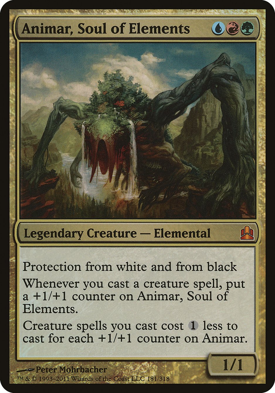 Animar, Soul of Elements – Mythic Magic: The Gathering card from Commander 2011 Oversized (#181)