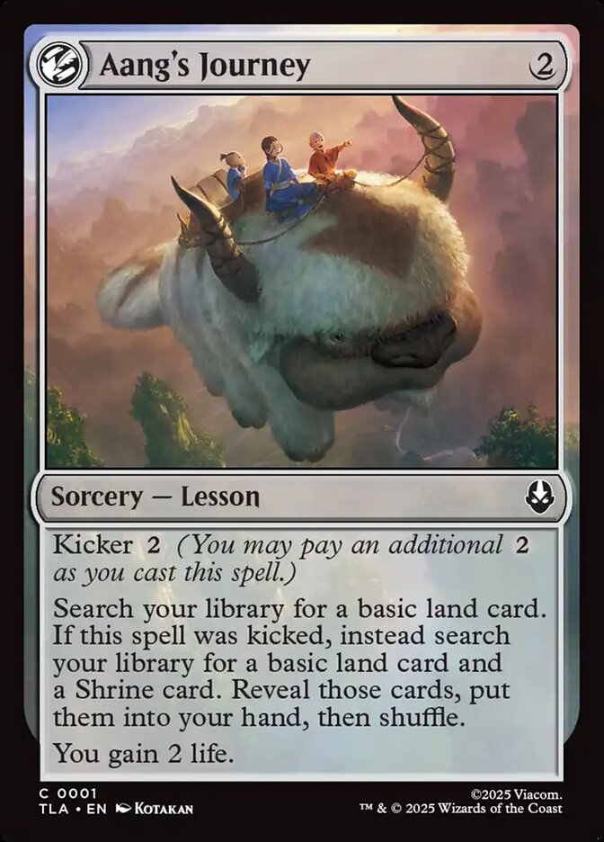Aang's Journey – Common Magic: The Gathering card from Avatar: The Last Airbender (#1)