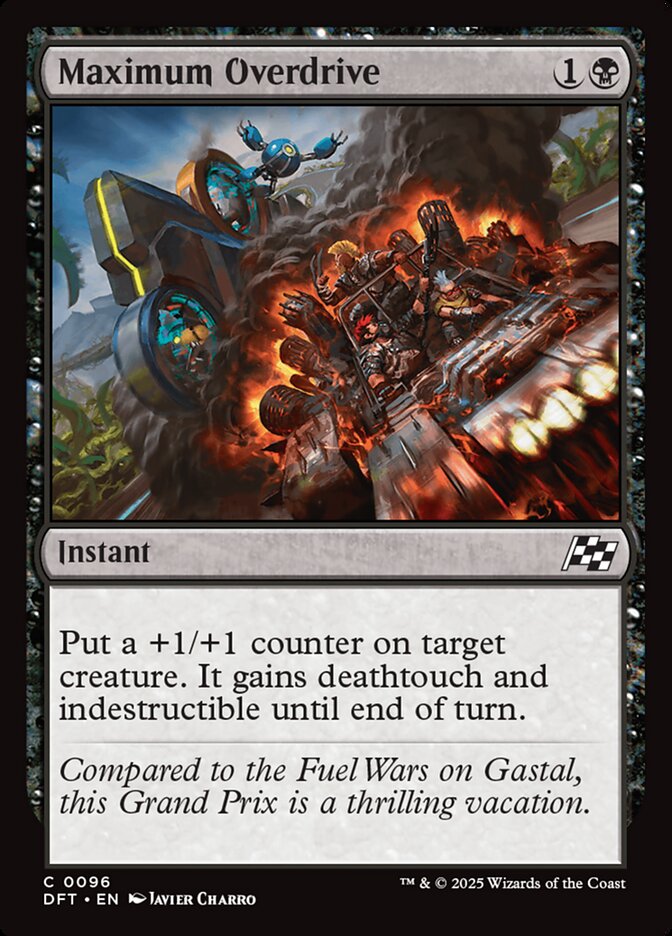 Maximum Overdrive – Common Magic: The Gathering card from Aetherdrift (#96)