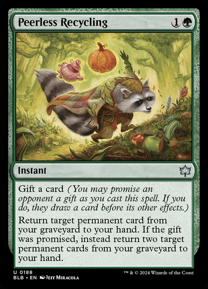 Peerless Recycling – Uncommon Magic: The Gathering card from Bloomburrow (#188)