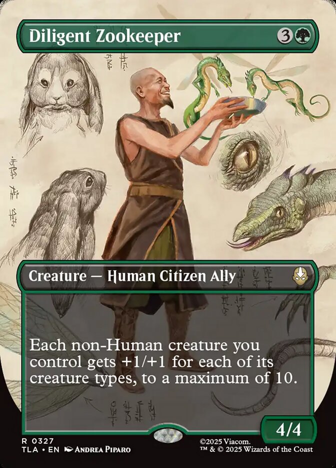 Diligent Zookeeper – Rare Magic: The Gathering card from Avatar: The Last Airbender (#327)