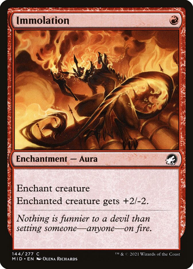 Immolation – Common Magic: The Gathering card from Innistrad: Midnight Hunt (#144)