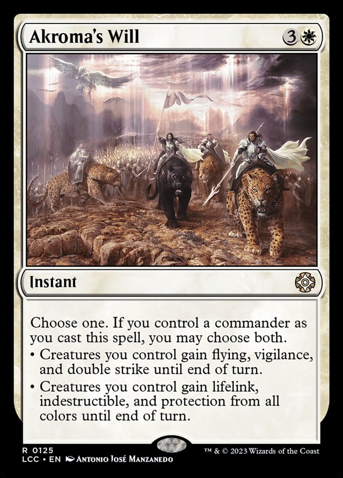 Akroma's Will – Rare Magic: The Gathering card from The Lost Caverns of Ixalan Commander (#125)