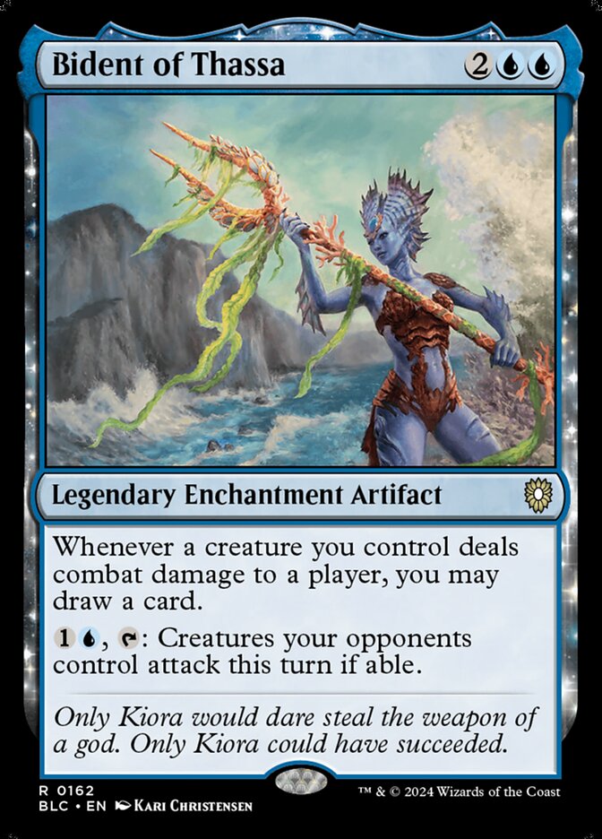 Bident of Thassa – Rare Magic: The Gathering card from Bloomburrow Commander (#162)