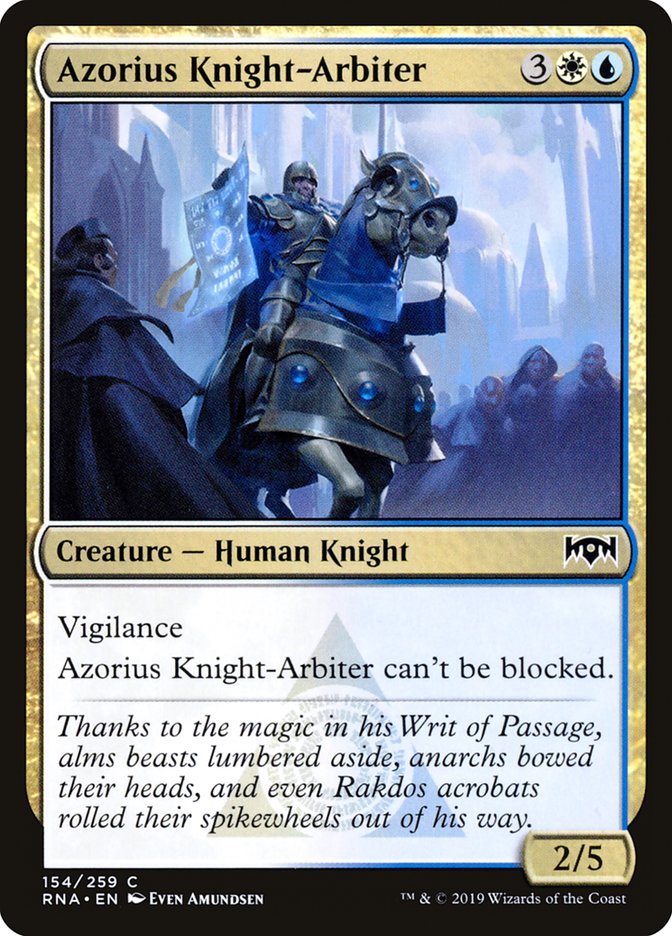 Azorius Knight-Arbiter – Common Magic: The Gathering card from Ravnica Allegiance (#154)