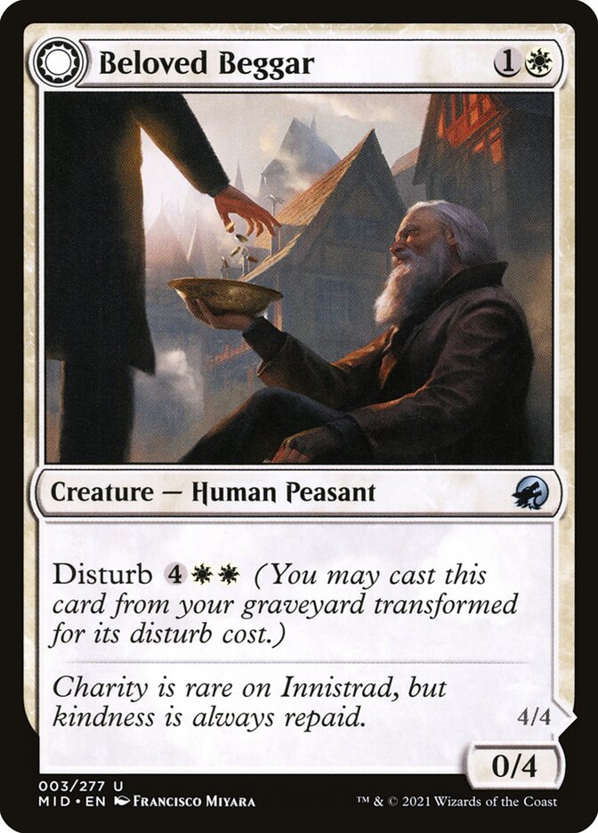 Beloved Beggar // Generous Soul – Uncommon Magic: The Gathering card from Innistrad: Midnight Hunt (#3)