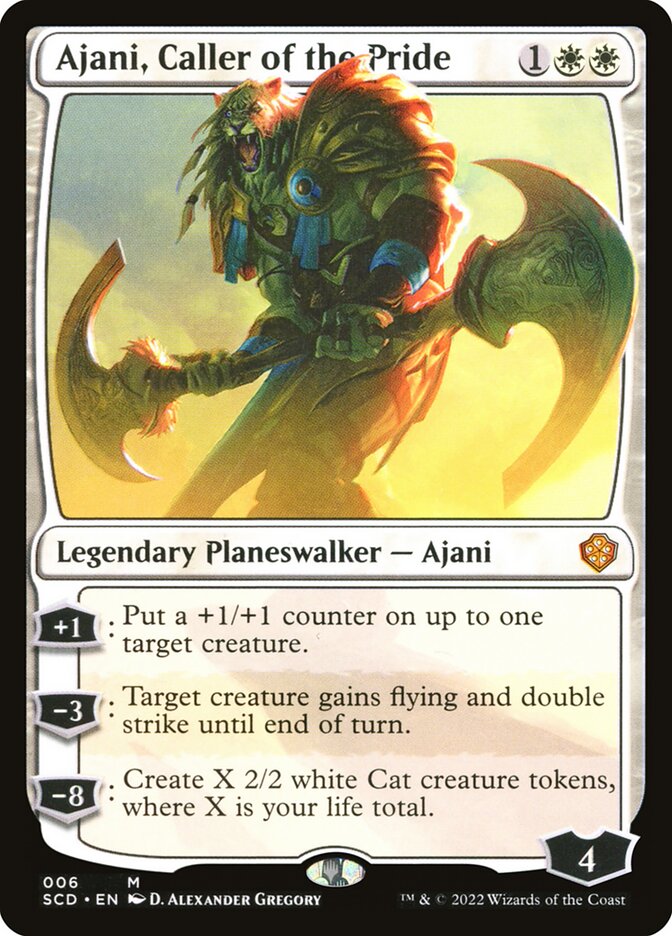 Ajani, Caller of the Pride – Mythic Magic: The Gathering card from Starter Commander Decks (#6)