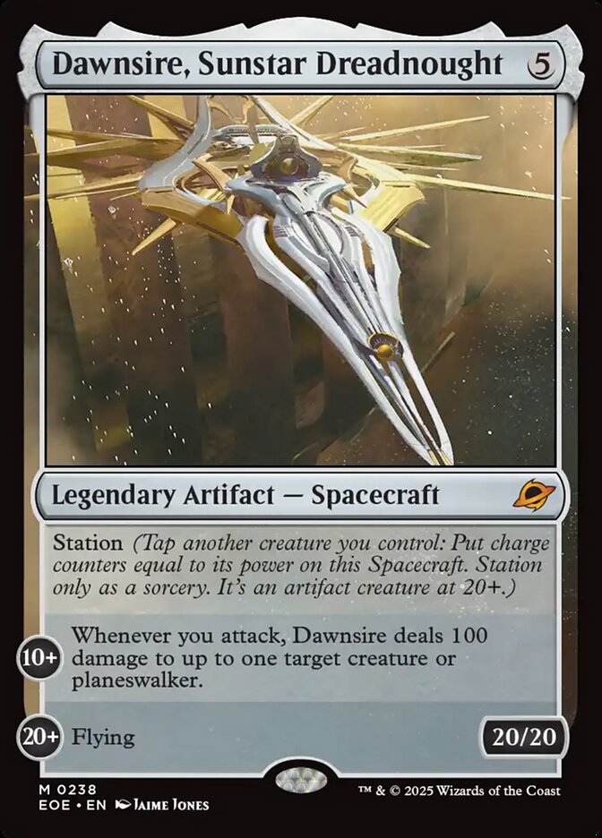 Dawnsire, Sunstar Dreadnought – Mythic Magic: The Gathering card from Edge of Eternities (#238)