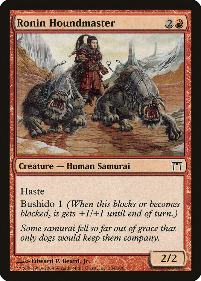 Ronin Houndmaster – Common Magic: The Gathering card from Champions of Kamigawa (#184)