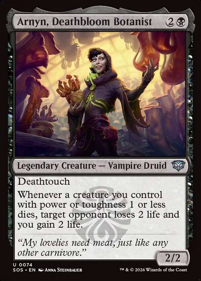 Arnyn, Deathbloom Botanist – Uncommon Magic: The Gathering card from Secrets of Strixhaven (#74)