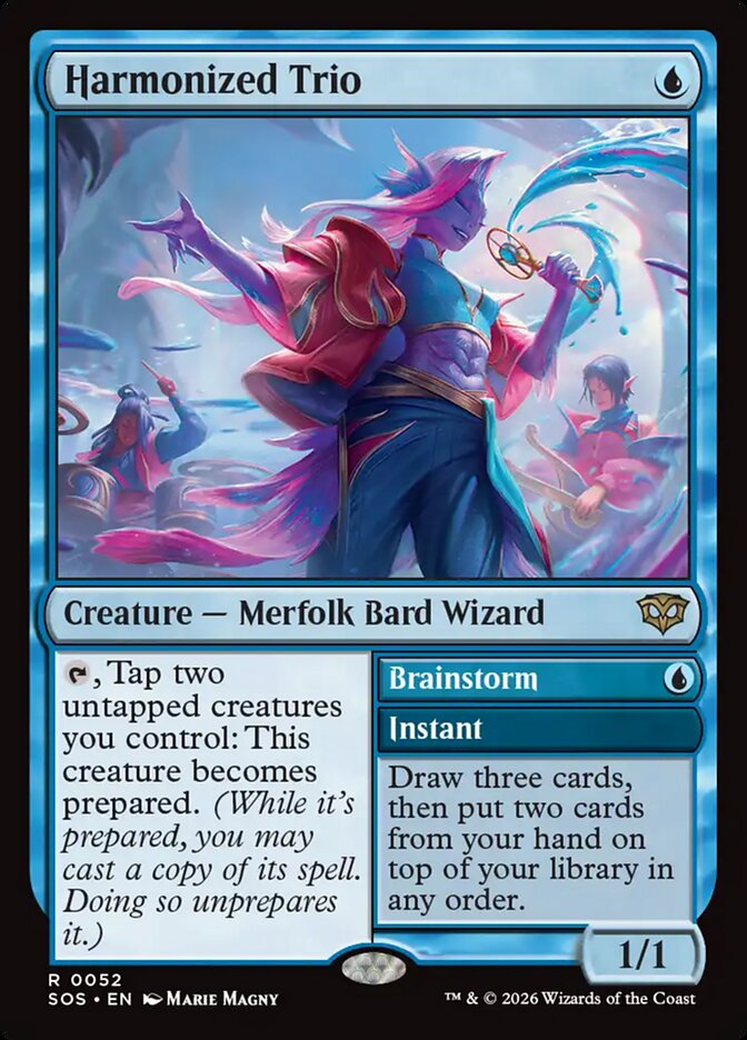Harmonized Trio // Brainstorm – Rare Magic: The Gathering card from Secrets of Strixhaven (#52)