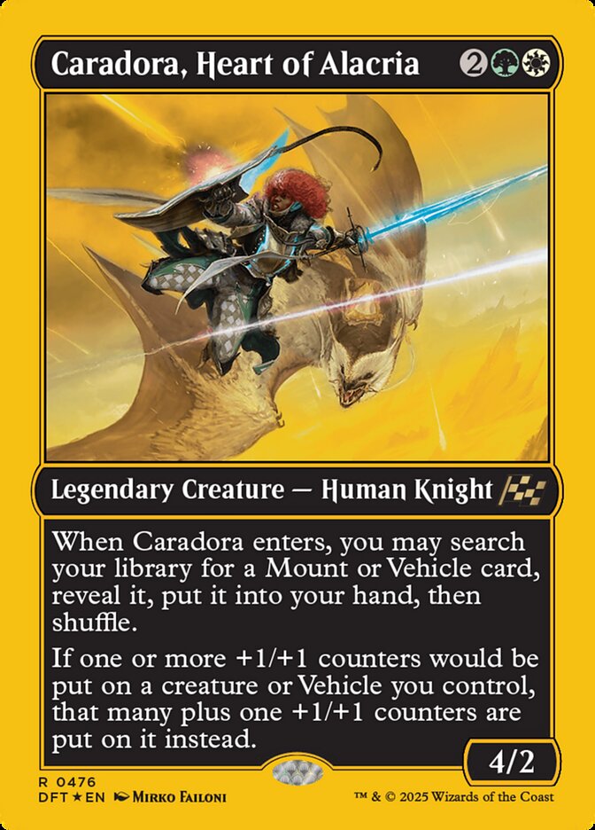 Caradora, Heart of Alacria – Rare Magic: The Gathering card from Aetherdrift (#476)