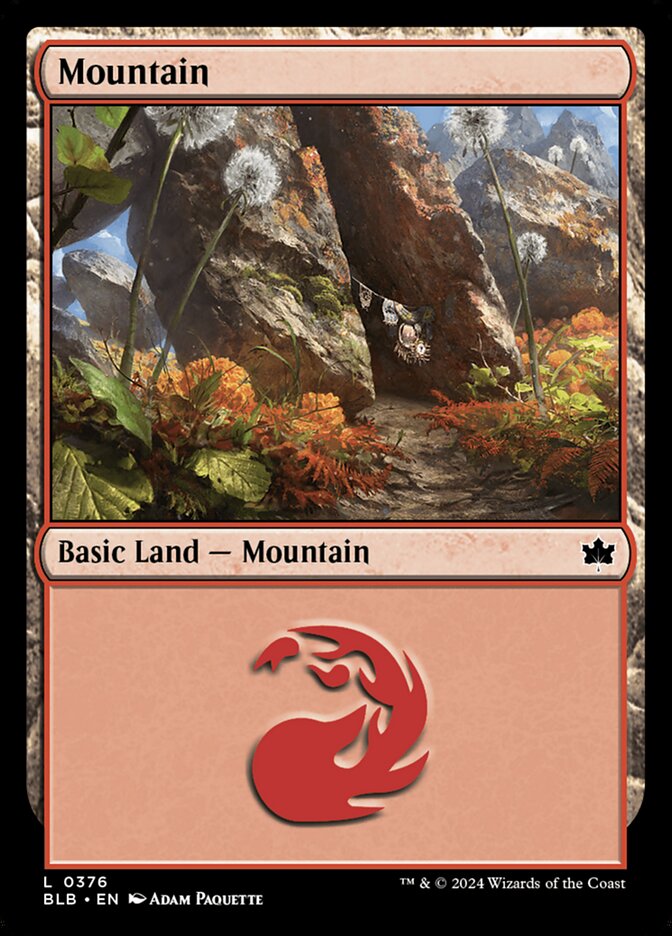 Mountain – Common Magic: The Gathering card from Bloomburrow (#376)